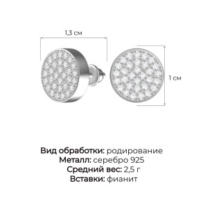6101484-00775 Пусеты (Серебро 925)